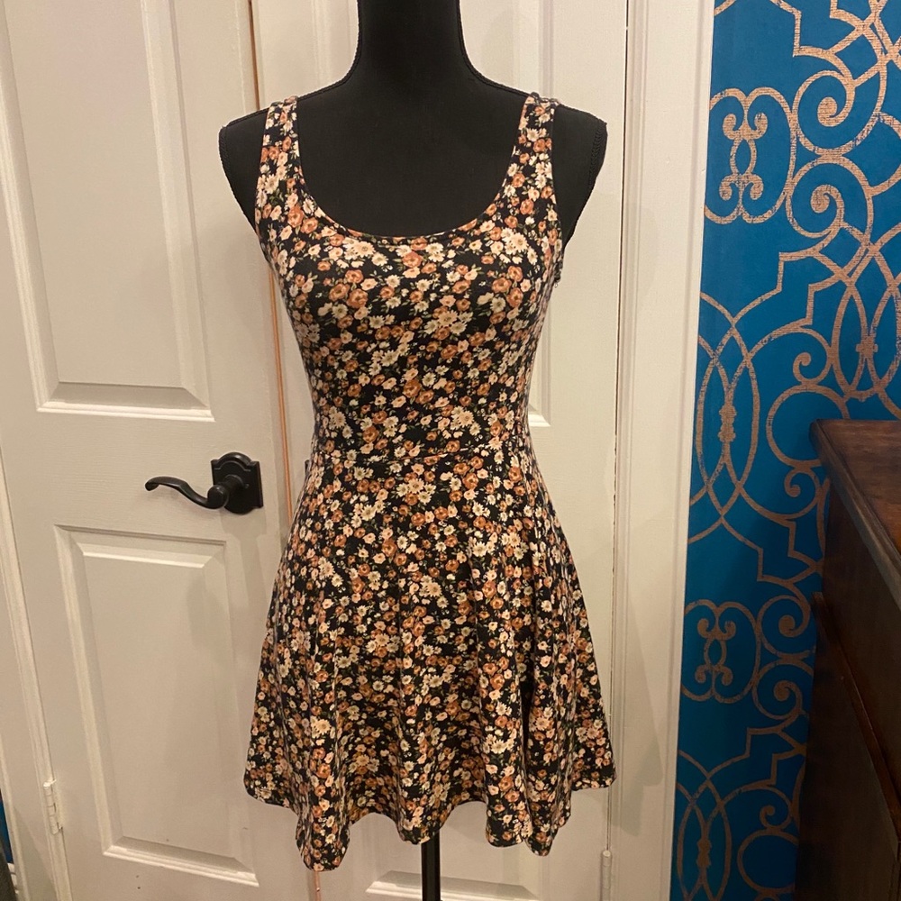 F21 floral skater mini dress